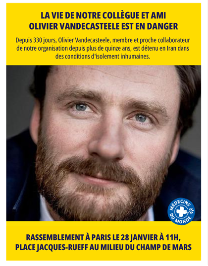 Mobilisation à Paris pour Olivier Vandecasteele le 28 janvier 2023 à 11h