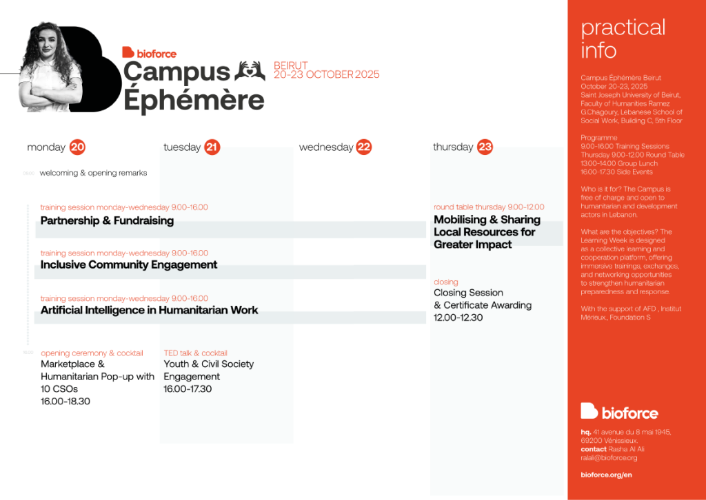Programme Campus Éphémère - Beirut 2025 / 20-23 October 2025