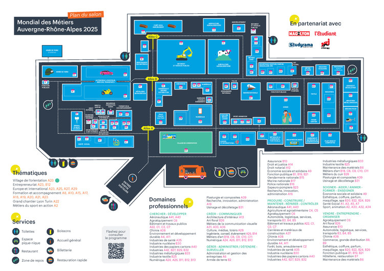 Mondial des Métiers, Lyon, 2025 : plan des stands et exposants
