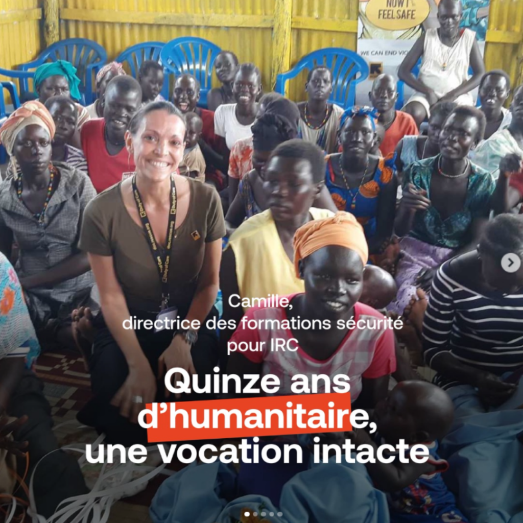 Camille en mission humanitaire.
