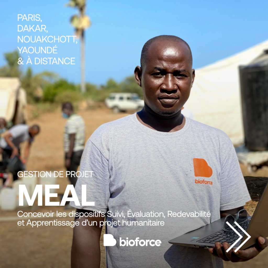 Apprenant Bioforce sur le terrain (photo de face).