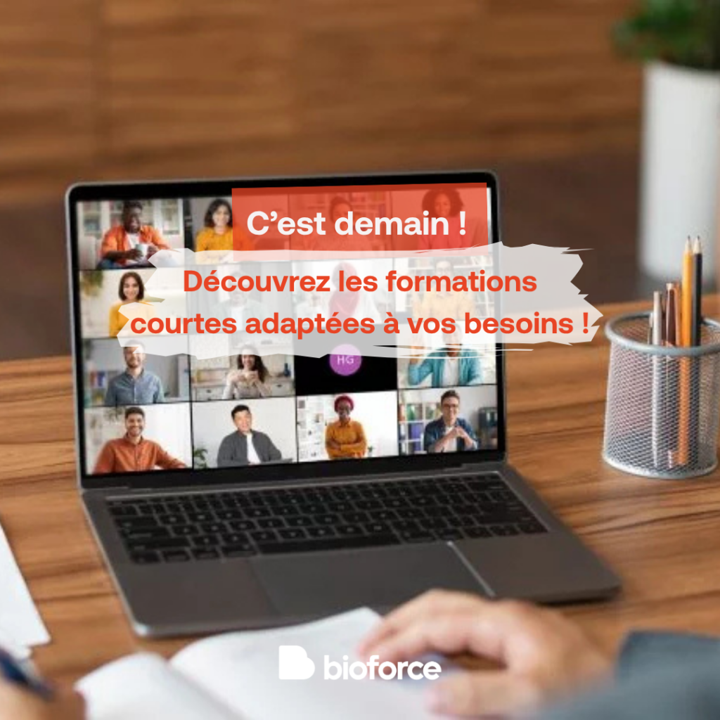 Ecran d’ordinateur lors d’une visioconférence.